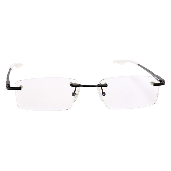 Armação de Óculos Retangular Flutuante Sem Aro Wingback Preto Branco